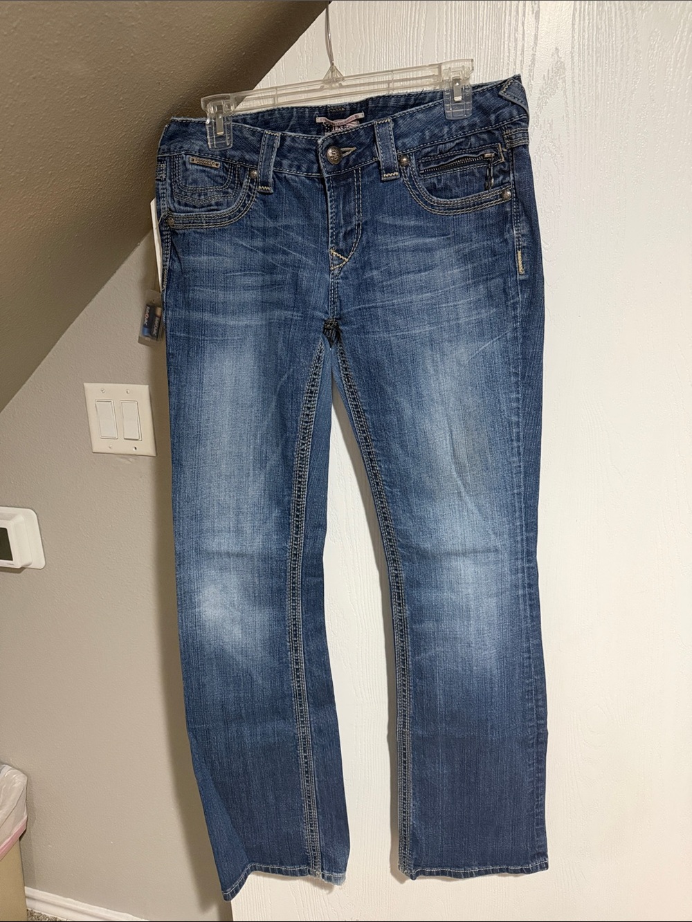 Rerock for express Women’s Blue Straight-Leg Jeans